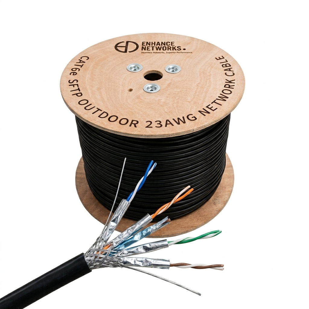 Enhance Cat6e 0.55mm SFTP Outdoor Cable (Single PE Jacket)