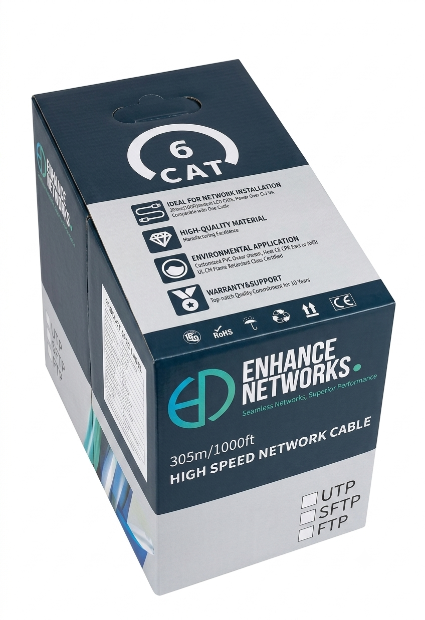 Enhance Cat6 UTP 23 AWG Indoor PVC Network Cable 305m (2-Pack) - Grey