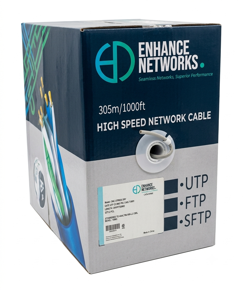 Enhance Cat6 UTP 23 AWG Indoor PVC Network Cable 305m (2-Pack) - Grey