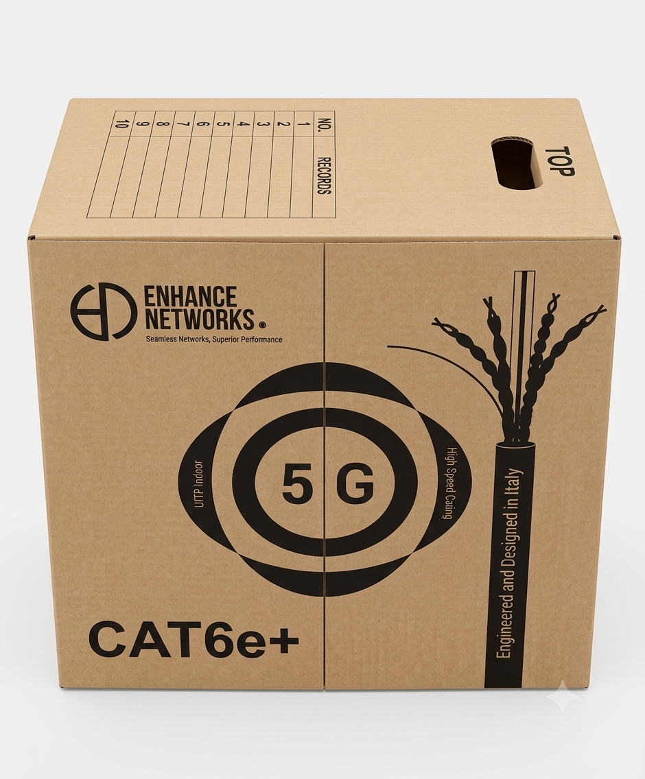 Enhance Cat6e UTP 23 AWG Fluke Tested Indoor PVC Network Cable 305m - White