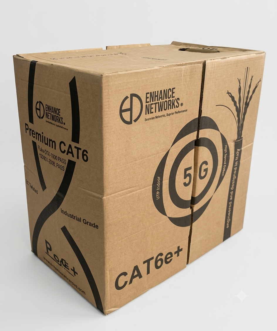 Enhance Cat6e UTP 23 AWG Fluke Tested Indoor PVC Network Cable 305m - White