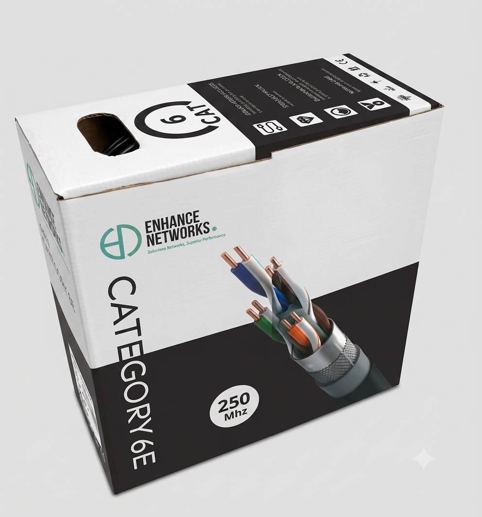 Enhance Cat6e SFTP Outdoor Double Jacket CCA Network Cable 100m - Black