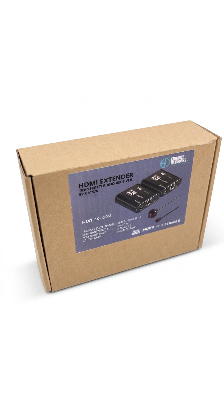 Enhance 4K 60Hz HDMI Extender Transmitter and Receiver Kit (Cat5/6) - Model S-EXT-4K-120M