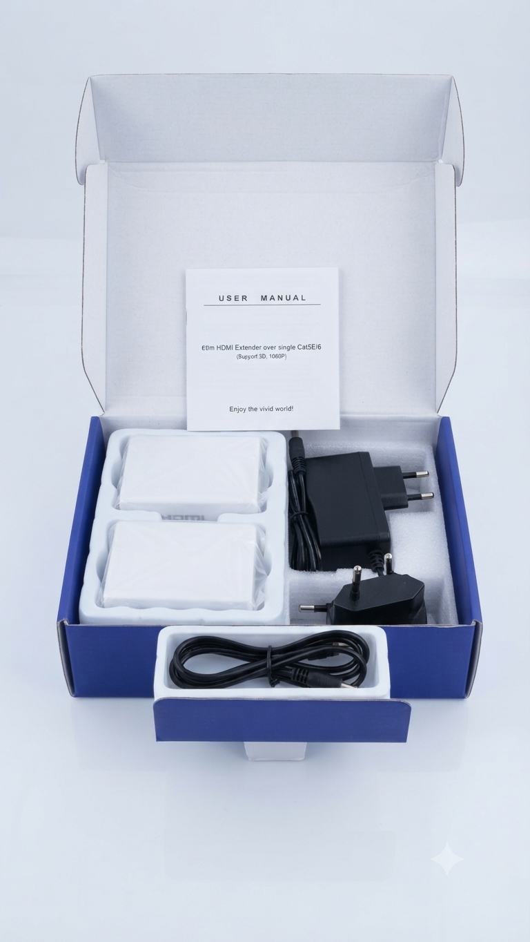 Enhance 60m HDMI Extender over Single Cat5e/6 Kit - 4K UHD
