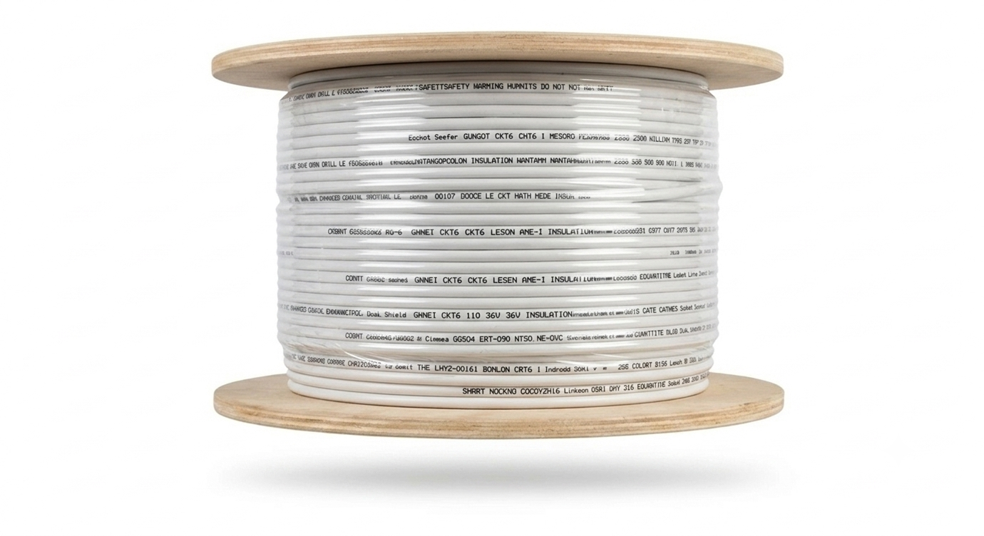 Enhance Coaxial RG-6 Cable Dual Aluminum Shield 300m White PVC Jacket